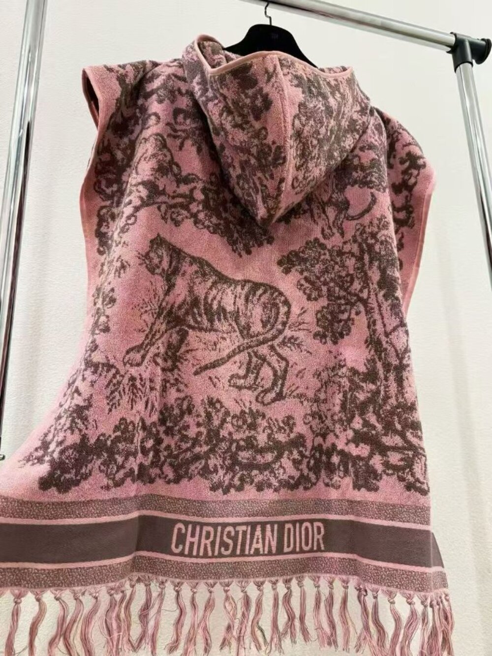 Christian Dior Toile de Jouy Sauvage Hooded Poncho One Size NWT - Picture 4 of 5
